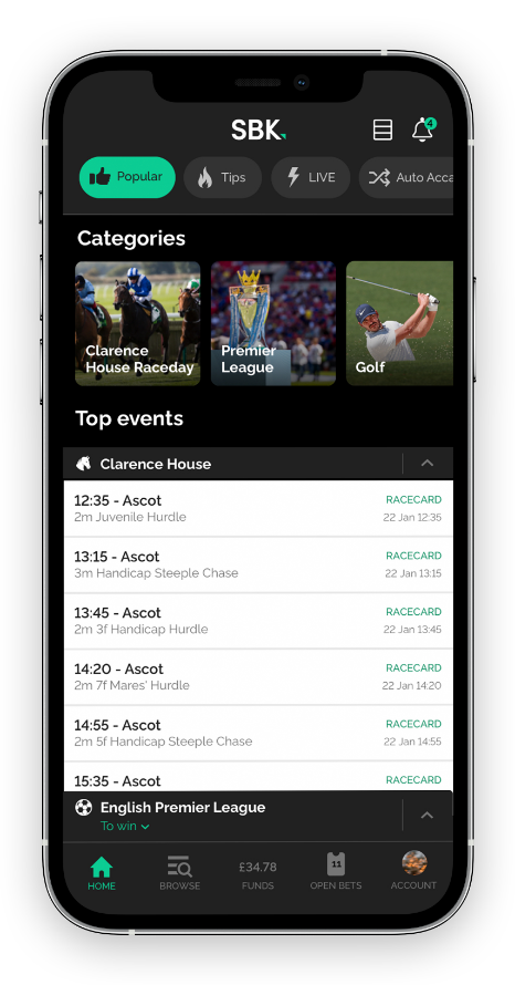 mobile phone with sbk app